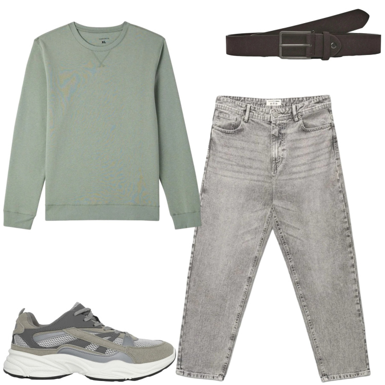 Outfit uomo - Aprile. Stile Casual per Tutti i giorni. Abbinamento con sneakers, jeans, felpe, cinture.