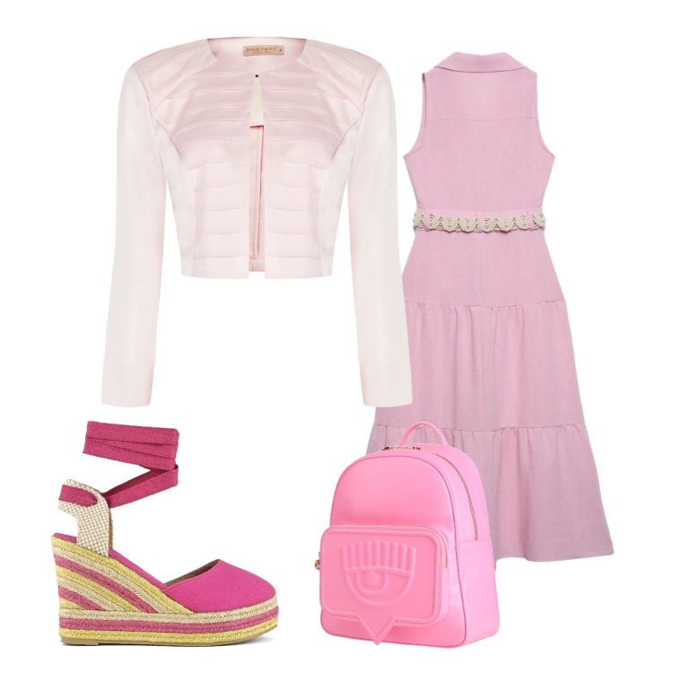 Outfit donna - Terranova Glam events. Stile Glamour per Cerimonia. Abbinamento con zaini, vestiti lunghi, bolero, espadrillas.