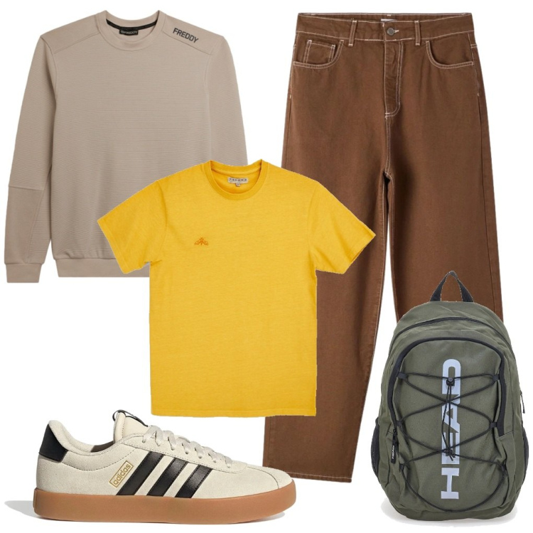 Outfit uomo - #fuori.porta. Stile Urban per Tutti i giorni. Abbinamento con pantaloni, felpe, zaini, sneakers, t-shirt.
