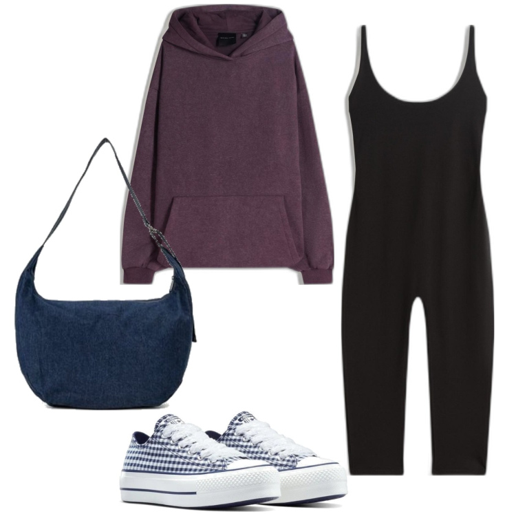 Outfit mujer - Casual look. Estilo Casual para Todos los días. Combinación con sneakers, bandoleras, chándales, sudaderas con capucha.