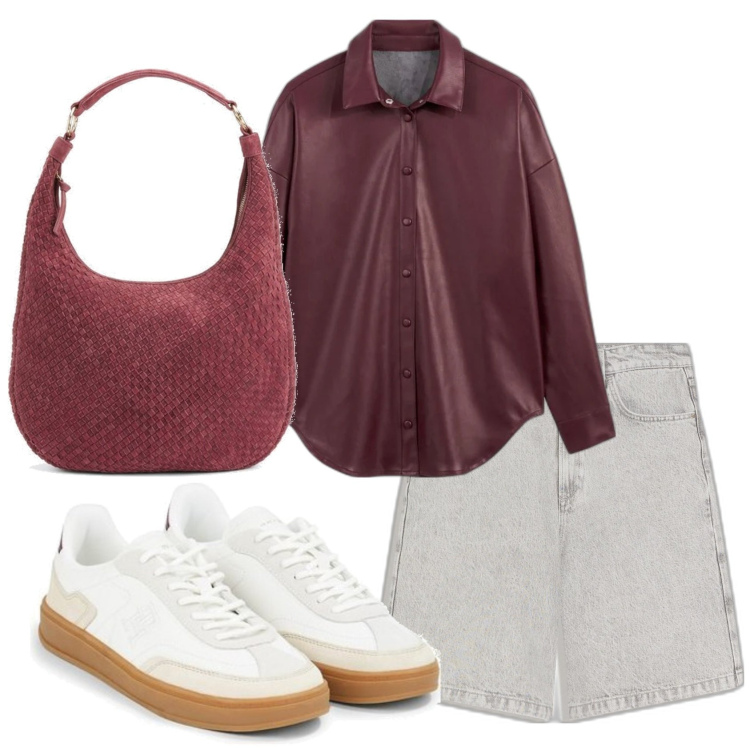 Outfit mujer - Urban style. Estilo Urban para Todos los días. Combinación con shorts, sneakers, bolso tote, camisas.