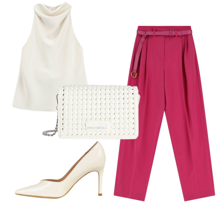 Outfit donna - Total look #2378083. Stile Chic per Serata fuori. Abbinamento con pantaloni a palazzo, top, décolleté, borse a tracolla.