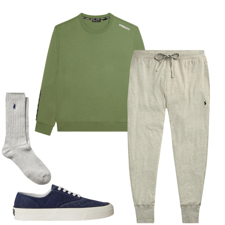 Outfit uomo - Total look #2378222. Stile Urban per Sport. Abbinamento con felpe, pantaloni, calzini, sneakers.