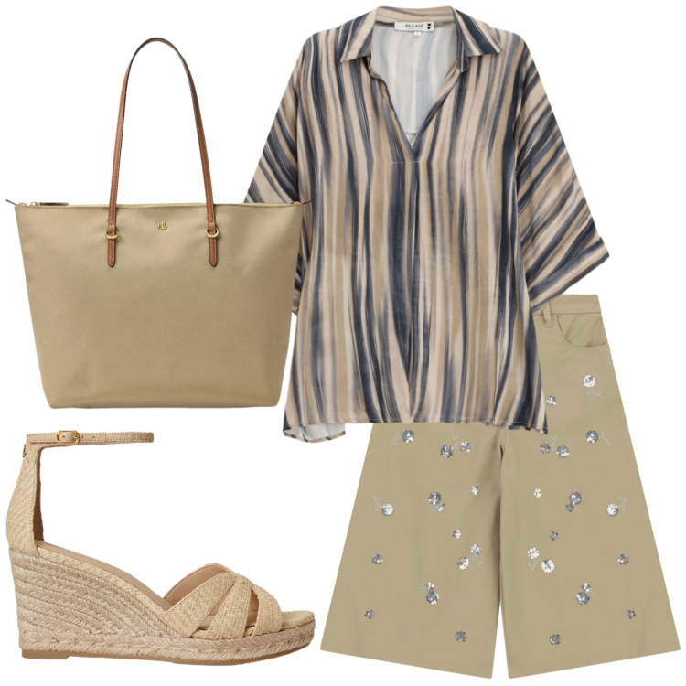 Outfit donna - Total look #2378230. Stile Basic per Tutti i giorni. Abbinamento con camicie, bermuda, espadrillas, borse tote.