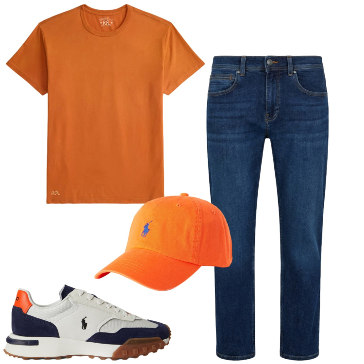 Outfit uomo - Total look #2378270. Stile Casual per Tutti i giorni. Abbinamento con jeans dritti, sneakers, t-shirt, cappelli con visiera.