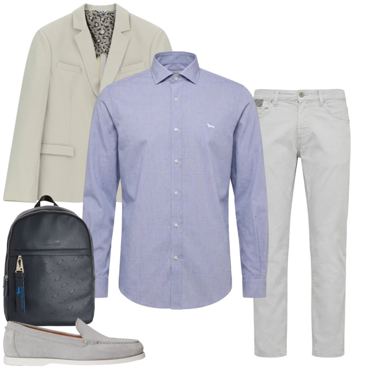Outfit uomo - Urban Breeze. Stile Urban per Tutti i giorni. Abbinamento con giacche, pantaloni, borse sportive, camicie, scarpe stringate.