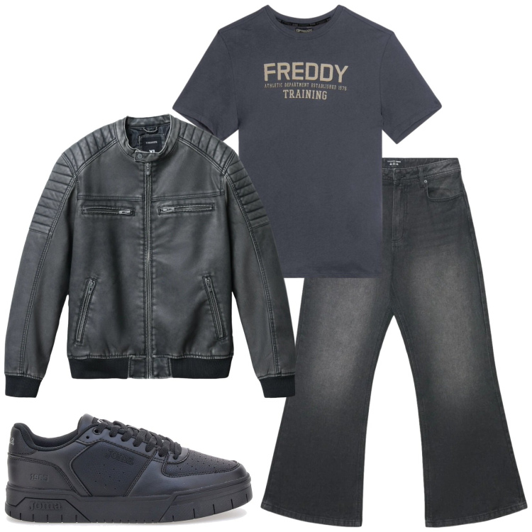 Outfit uomo - Total look #2378310. Stile Casual per Tutti i giorni. Abbinamento con jeans, giacche, t-shirt, sneakers.