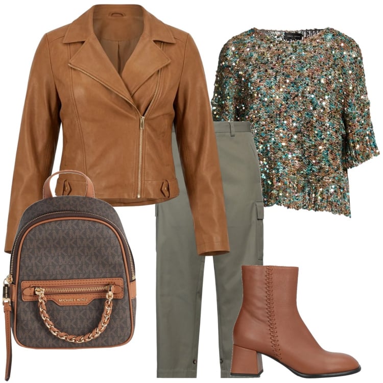 Outfit donna - Zaino urban. Stile Urban per Tutti i giorni. Abbinamento con pullovers, pantaloni cargo, zaini, stivaletti, giacche.