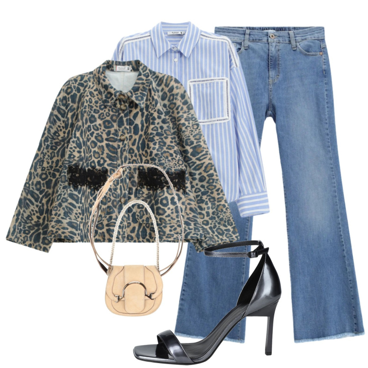 Outfit donna - Combinazioni interessanti. Stile Glamour per Serata fuori. Abbinamento con marsupi, sandali in pelle, blazer, camicie, jeans.