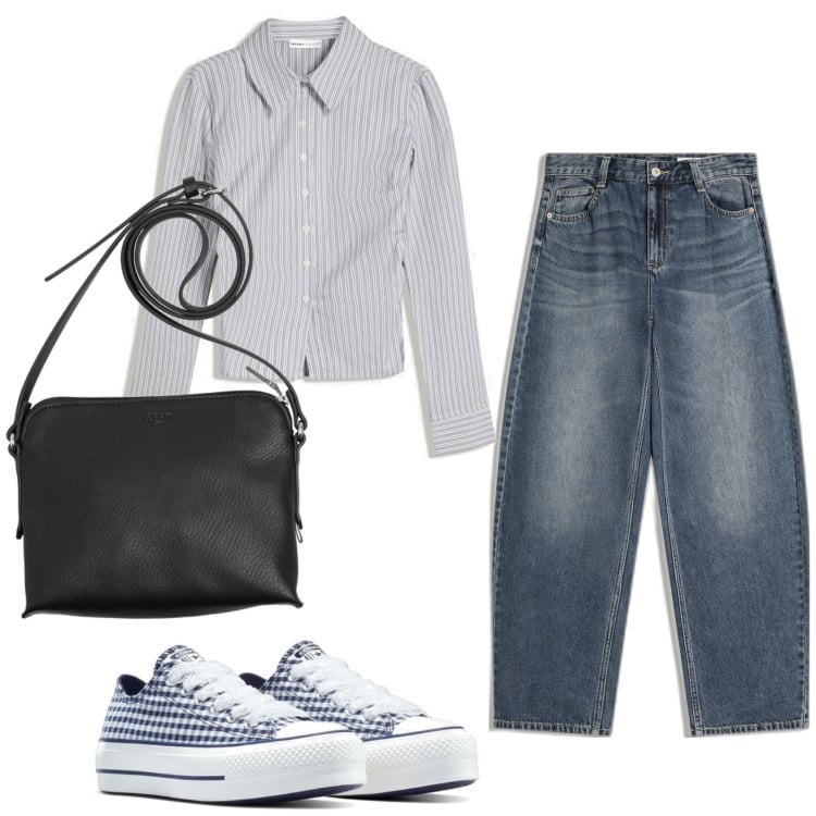 Outfit mujer - Urban style. Estilo Urban para Todos los días. Combinación con camisas, vaqueros, sneakers, bolsos saco.