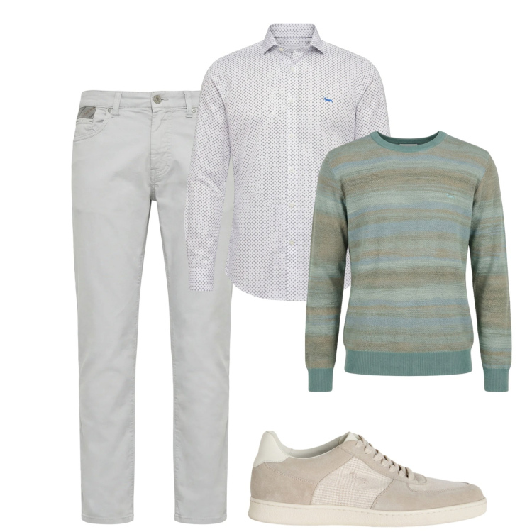 Outfit uomo - Grey. Stile Urban per Tutti i giorni. Abbinamento con pantaloni, camicie, pullovers, sneakers.