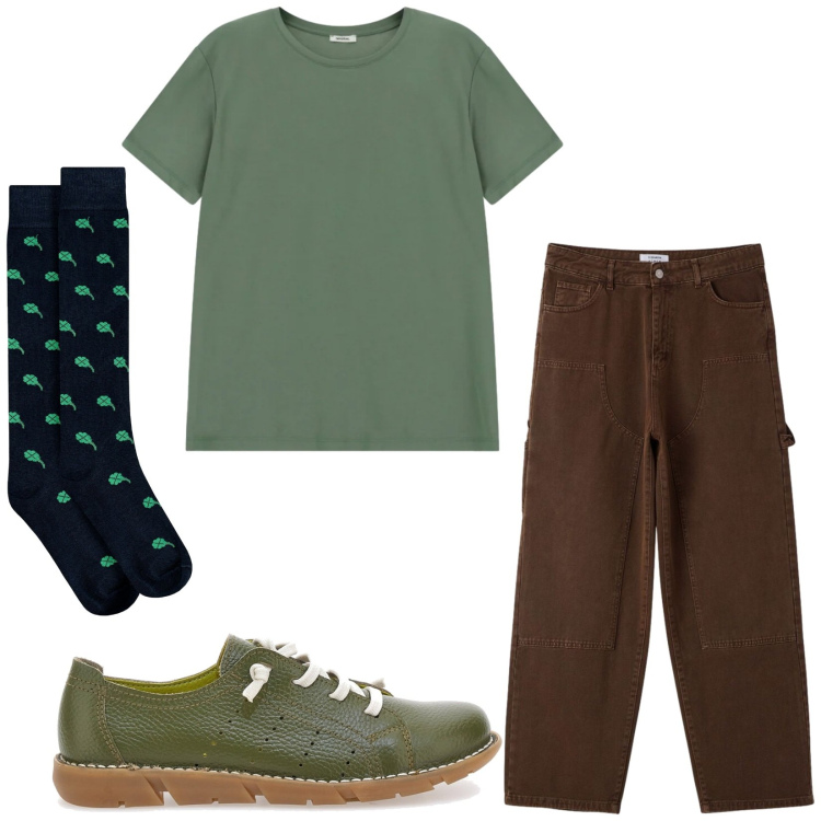 Outfit uomo - Total look #2378535. Stile Trendy per Tutti i giorni. Abbinamento con pantaloni, t-shirt, sneakers, calzini.