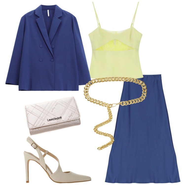 Outfit donna - Total look #2378537. Stile Bon Ton per Cerimonia. Abbinamento con cinture, gonne lunghe, canottiere, blazer, décolleté, portafogli.
