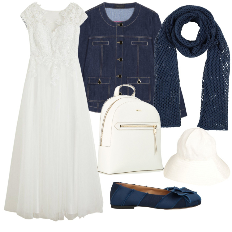 Outfit donna - Tra sole e brezza. Stile Casual per Mare. Abbinamento con ballerine, sciarpe, cappelli, zaini, vestiti, blazer.