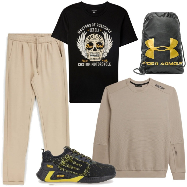 Outfit uomo - #master.of.roadrace. Stile Urban per Tutti i giorni. Abbinamento con t-shirt, felpe, sneakers, zaini, pantaloni.