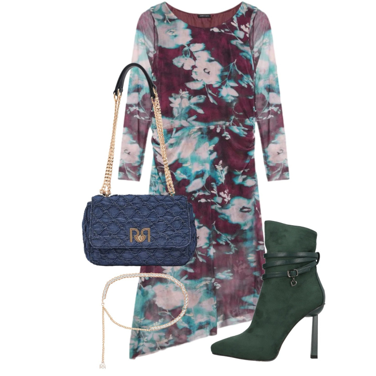 Outfit donna - Total look #2378665. Stile Chic per Cerimonia. Abbinamento con stivaletti, vestiti lunghi, borse a spalla, cinture.