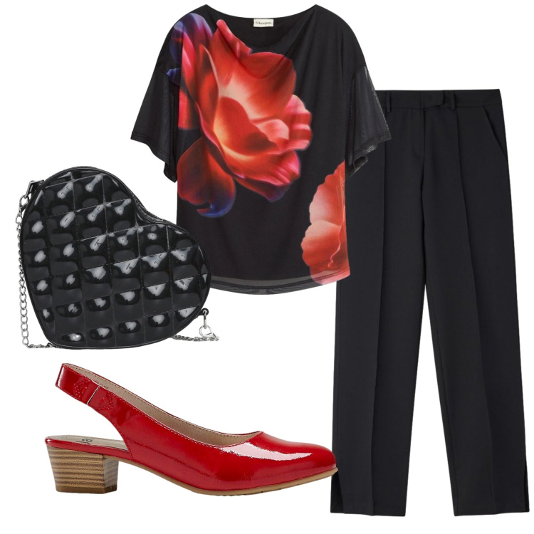Outfit donna - Total look #2378709. Stile Basic per Serata fuori. Abbinamento con bluse, décolleté, pantaloni, borse a tracolla.
