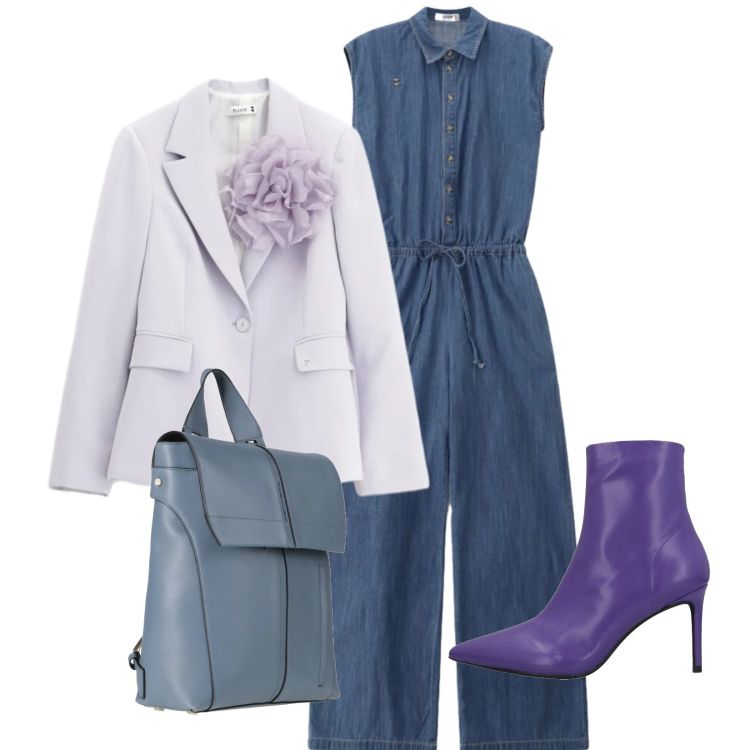 Outfit donna - Total look #2378844. Stile Romantica per Serata fuori. Abbinamento con zaini, stivaletti, blazer, tute.