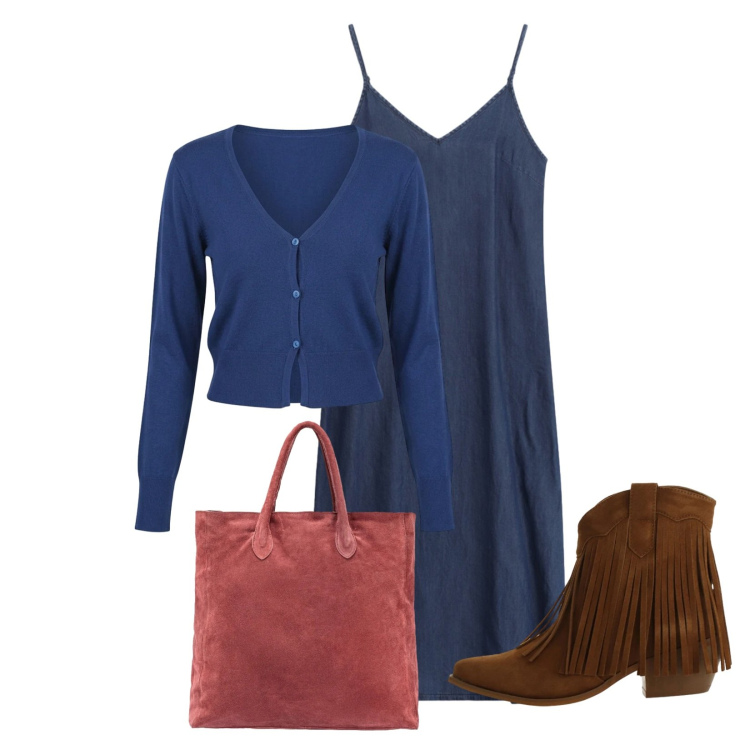 Outfit donna - Total look #2378861. Stile Sporty chic per Scuola/Università. Abbinamento con vestiti midi/longuette, stivaletti texani, cardigans, borse a mano.