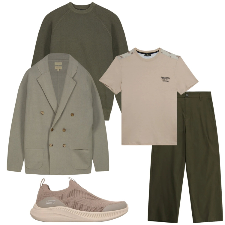 Outfit uomo - Total look #2378868. Stile Urban per Serata speciale. Abbinamento con pantaloni, t-shirt, cardigans, maglieria, sneakers.