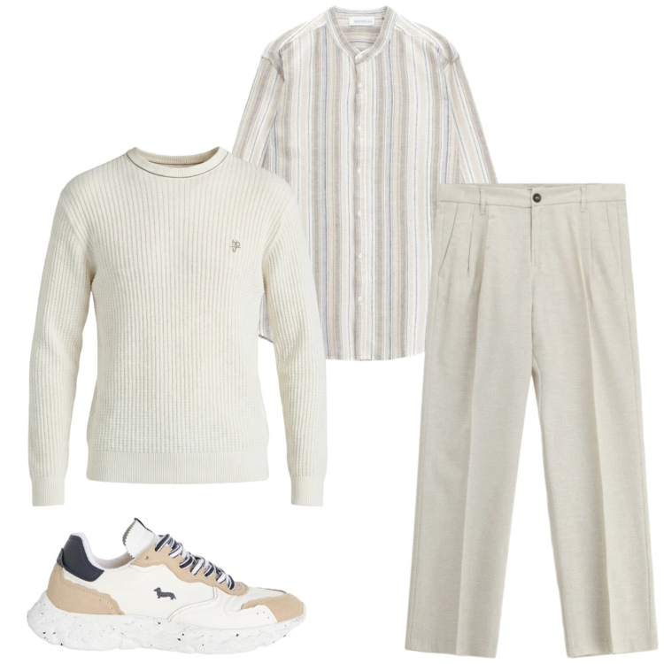 Outfit uomo - Total look #2378870. Stile Trendy per Tutti i giorni. Abbinamento con pantaloni, camicie, sneakers, maglieria.
