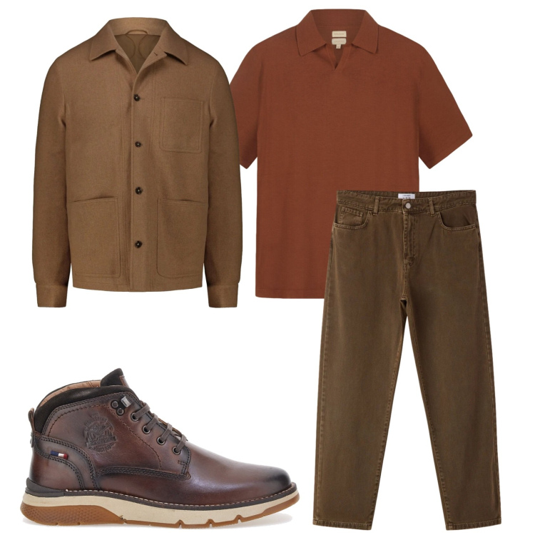 Outfit uomo - Total look #2378878. Stile Casual per Tutti i giorni. Abbinamento con pantaloni, scarpe stringate, cappotti, polo.
