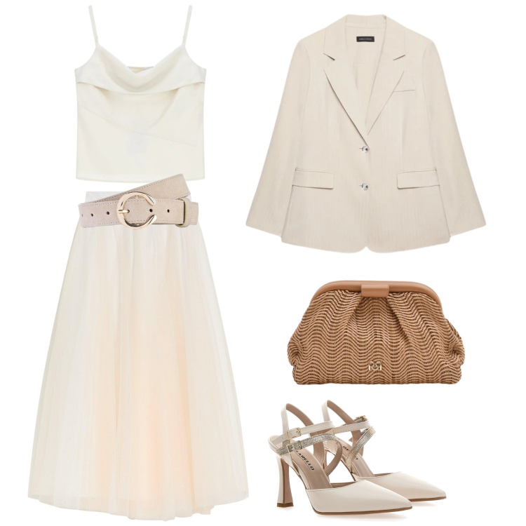 Outfit donna - Colori che illuminano. Stile Casual chic per Tutti i giorni. Abbinamento con gonne lunghe, cinture, canottiere, pochette, blazer, décolleté.