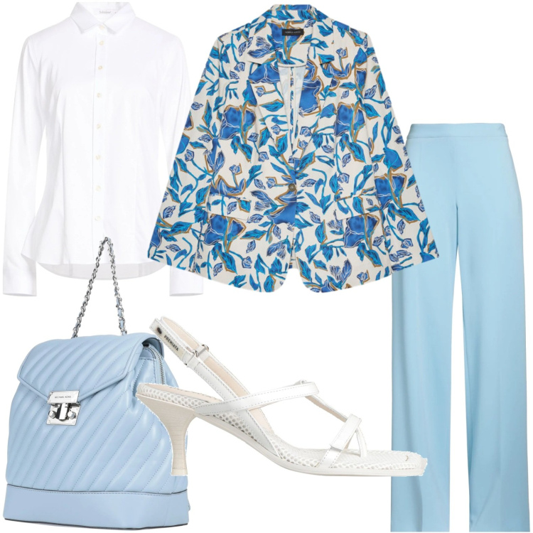 Outfit donna - Giacca Positano. Stile Trendy per Tutti i giorni. Abbinamento con camicie, zaini, infradito, pantaloni, blazer.