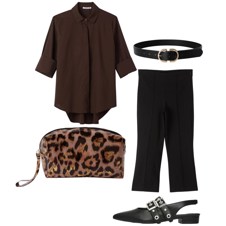 Outfit donna - Aprile. Stile Bon Ton per Tutti i giorni. Abbinamento con camicie, cinture, ballerine, pochette, pantaloni capri.
