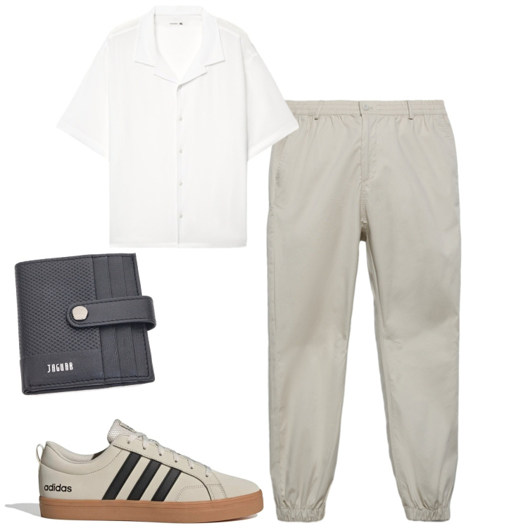 Outfit uomo - Total look #2379019. Stile Urban per Tutti i giorni. Abbinamento con pantaloni, camicie a manica corta, portafogli, sneakers.