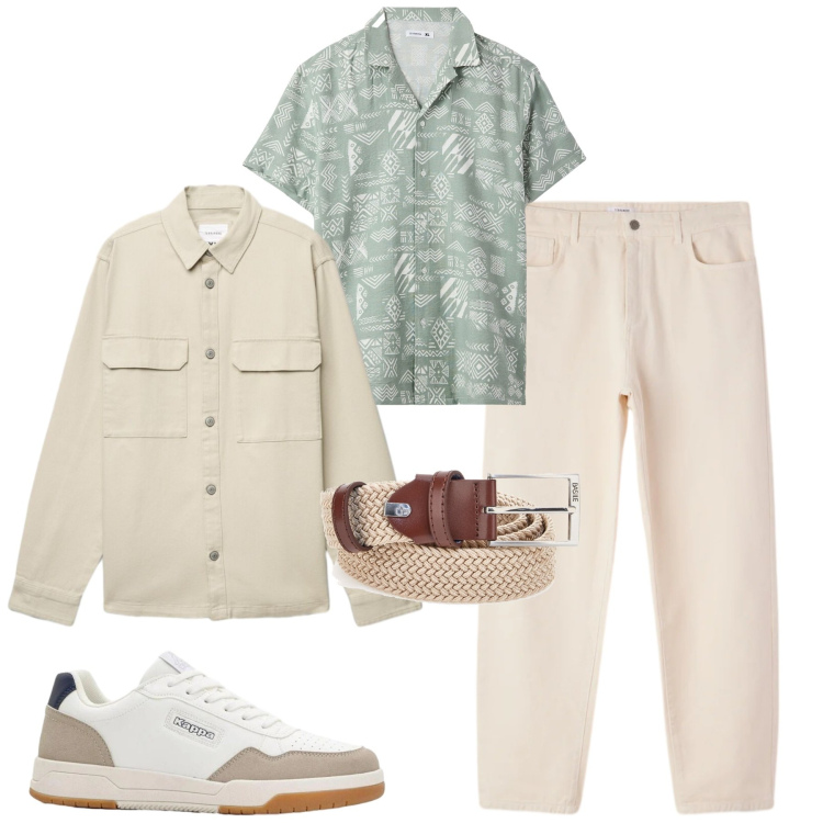 Outfit uomo - Aprile. Stile Urban per Tutti i giorni. Abbinamento con sneakers, camicie a manica corta, cappotti, pantaloni, cinture.