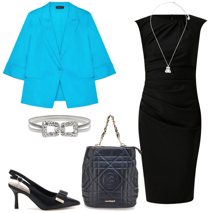 Outfit donna - Total look #2379099. Stile Bon Ton per Cerimonia. Abbinamento con blazer, vestiti a tubino, cinture, ciondoli, zaini, décolleté.