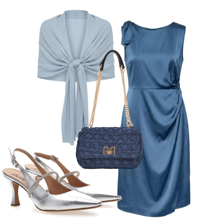 Outfit donna - Total look #2379103. Stile Bon Ton per Cerimonia. Abbinamento con vestiti, stole, borse a spalla, décolleté.