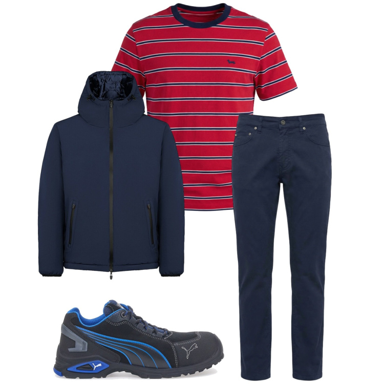 Outfit uomo - Total look #2379194. Stile Casual per Tutti i giorni. Abbinamento con t-shirt, pantaloni, giacche, scarpe stringate.
