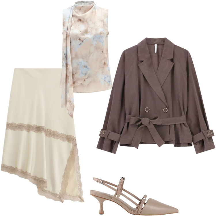 Outfit donna - Total look #2379331. Stile Chic per Tutti i giorni. Abbinamento con décolleté, gonne longuette, blazer, canottiere.