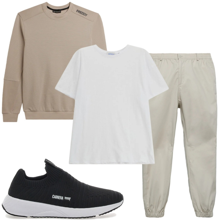 Outfit uomo - Total look #2379344. Stile Urban per Tutti i giorni. Abbinamento con pantaloni, t-shirt, felpe, sneakers.