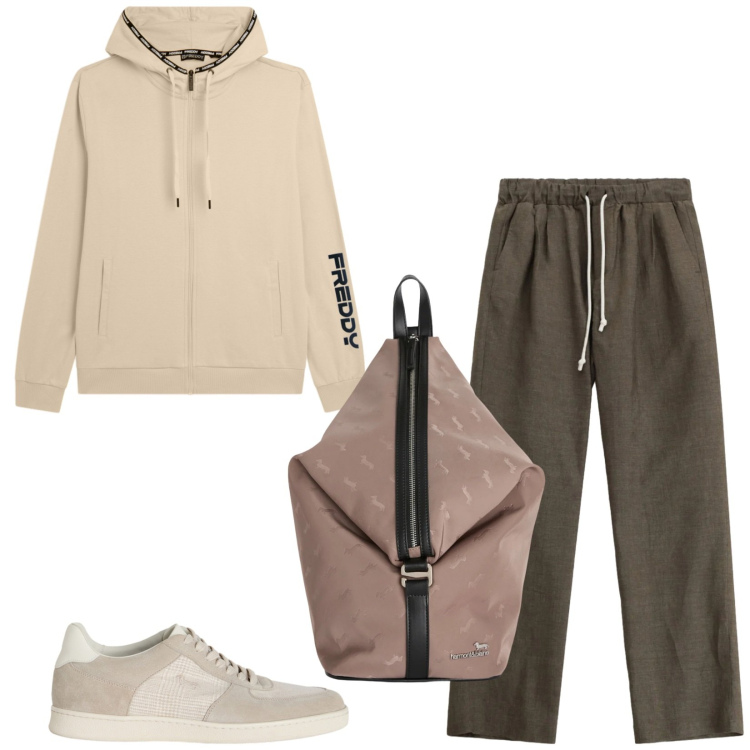 Outfit uomo - Total look #2379362. Stile Urban per Sport. Abbinamento con pantaloni, borse sportive, sneakers, felpe con cappuccio.