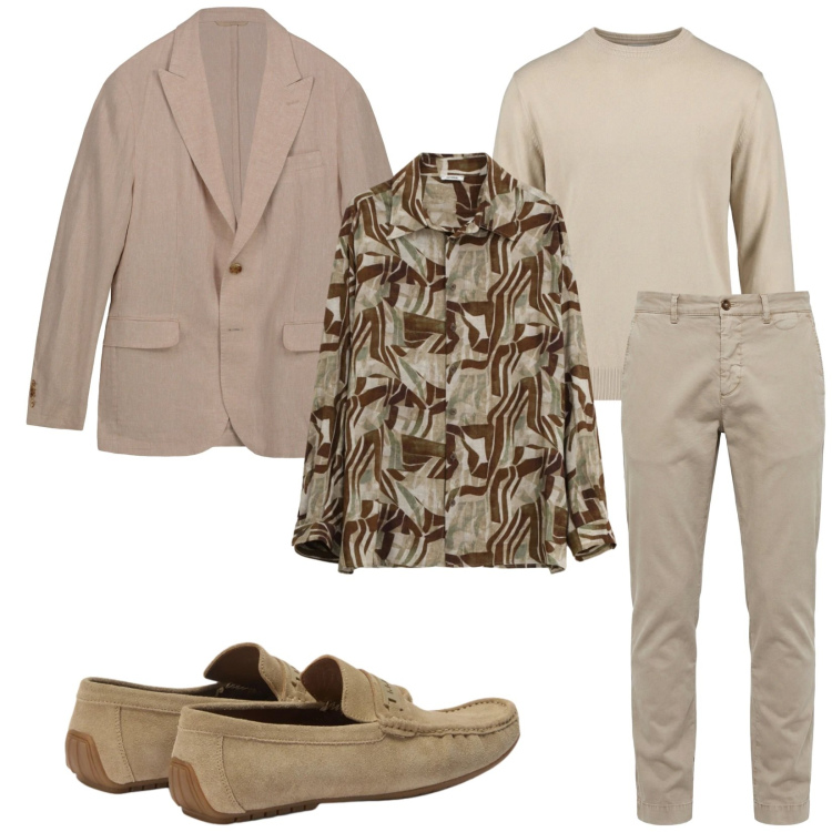 Outfit uomo - Total look #2379365. Stile Business/Elegante per Serata speciale. Abbinamento con camicie, pantaloni chino, scarpe stringate, maglieria, giacche.