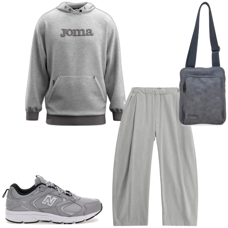 Outfit uomo - Total look #2379370. Stile Urban per Tutti i giorni. Abbinamento con pantaloni, sneakers, portafogli, felpe con cappuccio.