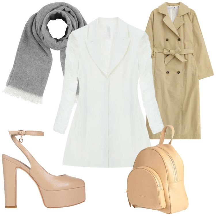 Outfit donna - Total look #2379397. Stile Trendy per Tutti i giorni. Abbinamento con zaini, décolleté, sciarpe, vestiti corti, trench.