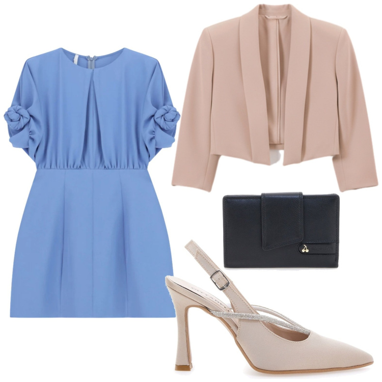 Outfit donna - Cerimonia. Stile Bon Ton per Cerimonia. Abbinamento con vestiti corti, bolero, décolleté, portafogli.