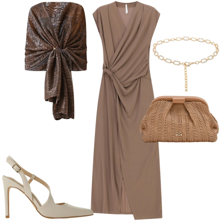 Outfit donna - Imperial. Stile Chic per Serata fuori. Abbinamento con vestiti lunghi, décolleté, stole, pochette, cinture.