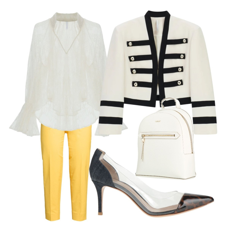Outfit donna - Giacca Stile Napoleone - @pamela. Stile Romantica per Cerimonia. Abbinamento con zaini, pantaloni, décolleté, blazer, bluse.