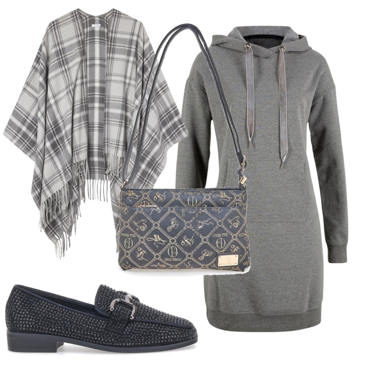 Outfit donna - Total look #2379516. Stile Basic per Tutti i giorni. Abbinamento con vestiti, cappotti, borse a tracolla, mocassini.