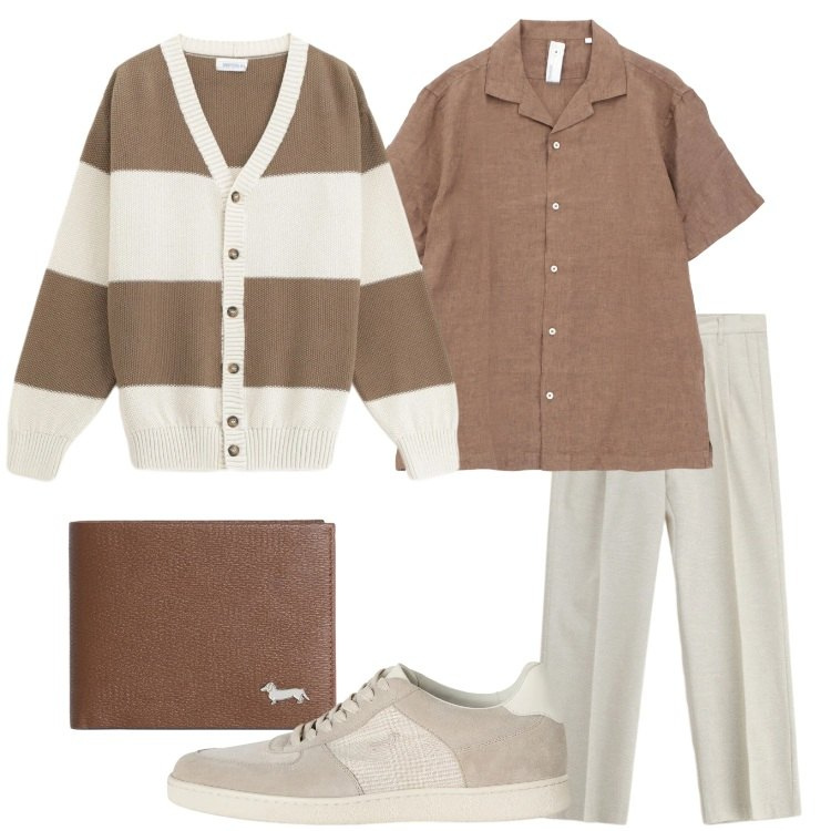 Outfit uomo - Imperial - The New Crew SS 2026. Stile Trendy per Serata speciale. Abbinamento con portafogli, sneakers, cardigans, pantaloni, camicie a manica corta.