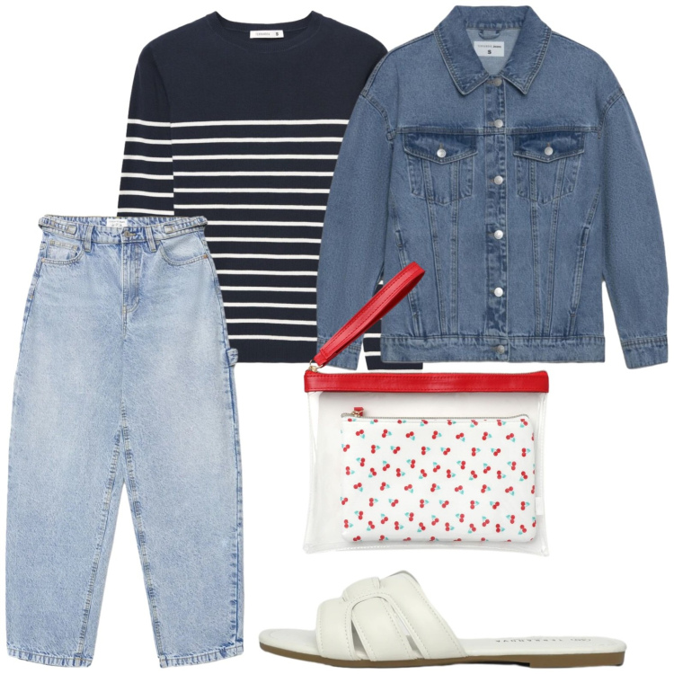 Outfit donna - Terranova Spring Deals. Stile Minimal per Tutti i giorni. Abbinamento con maglieria, jeans, cappotti, pochette, ciabatte.