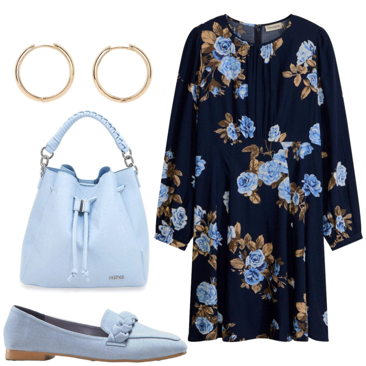 Outfit donna - Total look #2379609. Stile Romantica per Cerimonia. Abbinamento con vestiti, mocassini, orecchini, borse a secchiello.