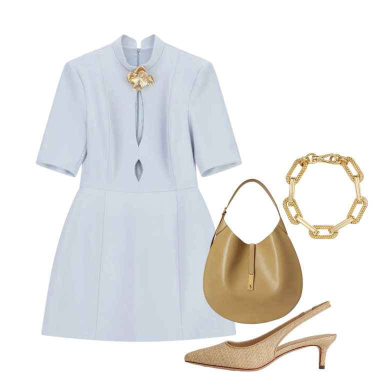 Outfit donna - Imperial - The New Crew SS 2026. Stile Chic per Cerimonia. Abbinamento con vestiti corti, borse a spalla, décolleté, braccialetti.