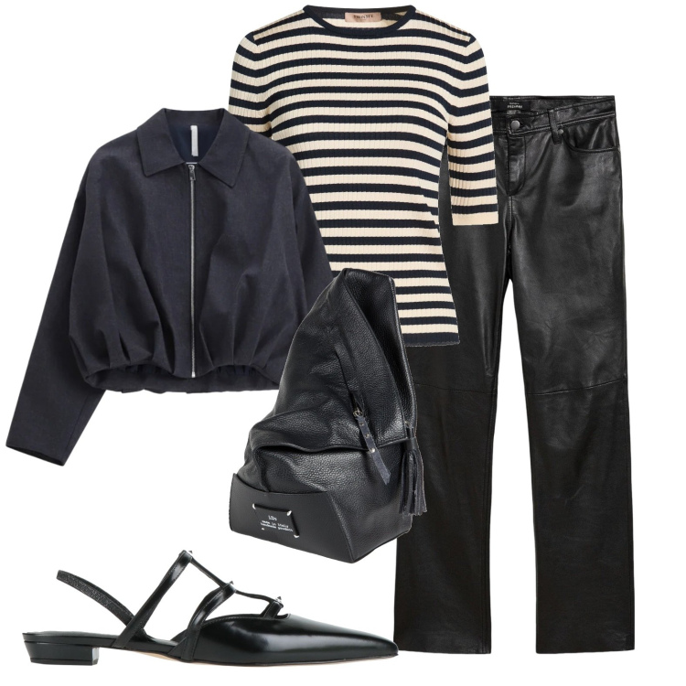 Outfit donna - Animo rock nel quotidiano. Stile Rock per Tutti i giorni. Abbinamento con pullovers, zaini, ballerine, pantaloni, bomber.