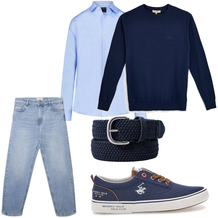 Outfit uomo - Slow mood. Stile Trendy per Tutti i giorni. Abbinamento con jeans, camicie, maglieria, sneakers, cinture.